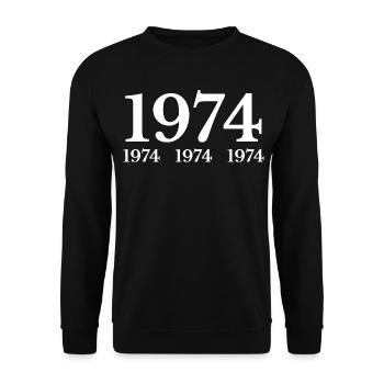 1974 - Sweat-shirt Unisexe - noir - Devant - Alina (178cm) & Michal (187cm)