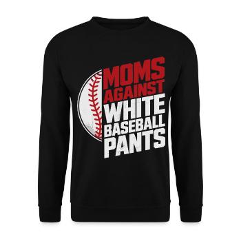 Maman Baseball : Humour Lessive et Sport - Sweat-shirt Unisexe - noir - Devant - Alina (178cm) & Michal (187cm)