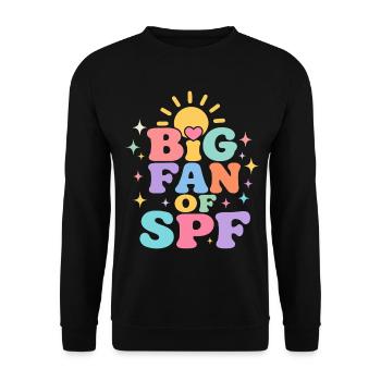 SPF Sonnenschutz Fan Sommer Sonne - Unisex Pullover - Schwarz - Vorne - Alina (178cm) & Michal (187cm)