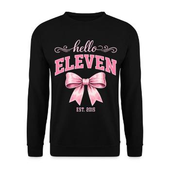 Hallo Elf 11 Jahre alt ist Geburtstagsknoten 2015 - Unisex Pullover - Schwarz - Vorne - Alina (178cm) & Michal (187cm)