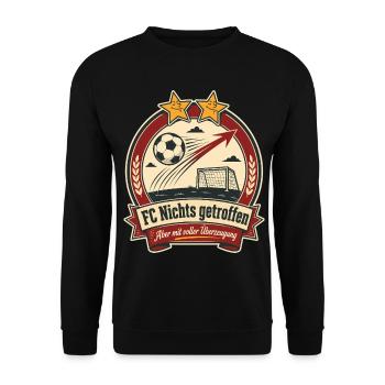 FC Nichts getroffen - Unisex Pullover - Schwarz - Vorne - Alina (178cm) & Michal (187cm)