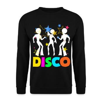 Retro Back to the 80s Vintage Design - Unisex Pullover - Schwarz - Vorne - Alina (178cm) & Michal (187cm)