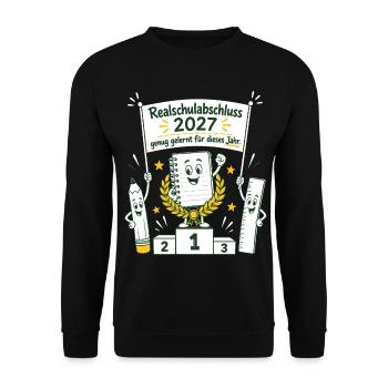 Genug gelernt für dieses Jahr - Unisex Pullover - Schwarz - Vorne - Alina (178cm) & Michal (187cm)