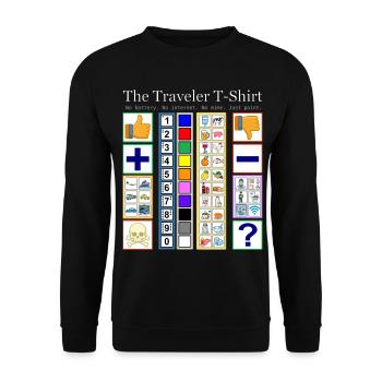 Le T-shirt du Voyageur - Sweat-shirt Unisexe - noir - Devant - Alina (178cm) & Michal (187cm)