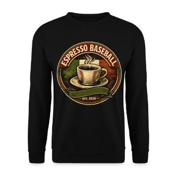 Espresso Baseball Est 2026 Retro Coffee Sport - Unisex Sweatshirt - black - Front - Alina (178cm) & Michal (187cm)