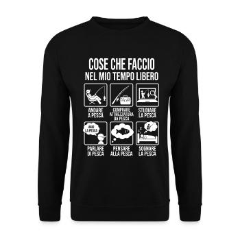 Maglietta Pesca Divertente Tempo Libero - Sweat-shirt Unisexe - noir - Devant - Alina (178cm) & Michal (187cm)