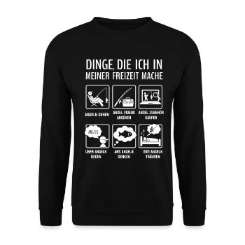 Lustiges Angeln Fischer Freizeit Hobby Spruch - Sweat-shirt Unisexe - noir - Devant - Alina (178cm) & Michal (187cm)
