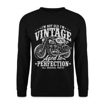 Cadeau d’anniversaire de moto vintage vintage 1976 - Sweat-shirt Unisexe - noir - Devant - Alina (178cm) & Michal (187cm)