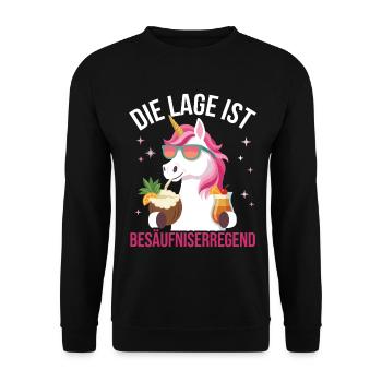 Licorne Cocktail Festif Arc-en-Ciel - Sweat-shirt Unisexe - noir - Devant - Alina (178cm) & Michal (187cm)