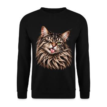Freche Fellnase - Unisex Pullover - Schwarz - Vorne - Alina (178cm) & Michal (187cm)