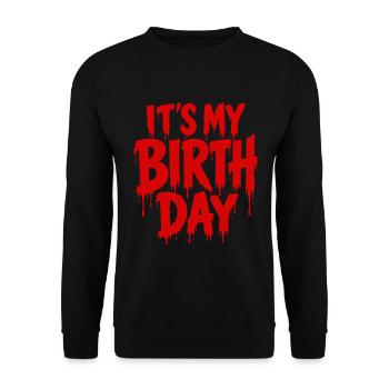 Es ist mein Geburtstag Oktober Halloween Horror - Unisex Pullover - Schwarz - Vorne - Alina (178cm) & Michal (187cm)