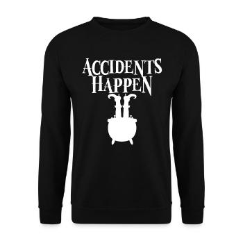 Accidents Happen Funny Magic Halloween Gift - Unisex Pullover - Schwarz - Vorne - Alina (178cm) & Michal (187cm)