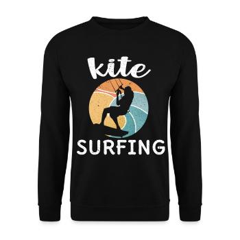 Kitesurfen Kiteboarding Kite Kiten - Unisex Pullover - Schwarz - Vorne - Alina (178cm) & Michal (187cm)