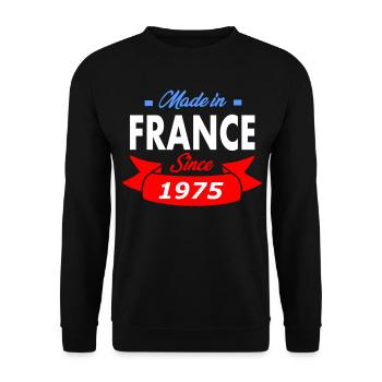 Anniversaire 47 ans t-shirt 1975 - Sweat-shirt Unisexe - noir - Devant - Alina (178cm) & Michal (187cm)