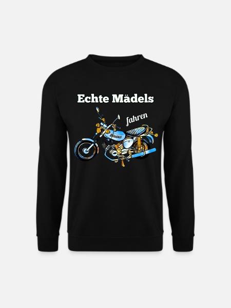 Echte Mädels fahren Simson Moped Nostalgie - Unisex Pullover - Schwarz