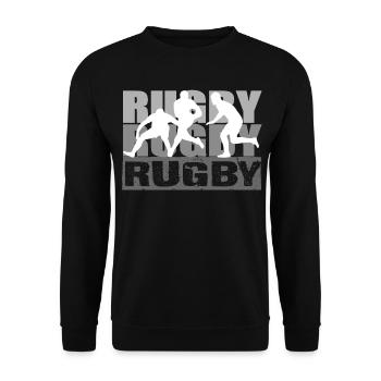 Rugby - Unisex Sweatshirt - black - Front - Alina (178cm) & Michal (187cm)