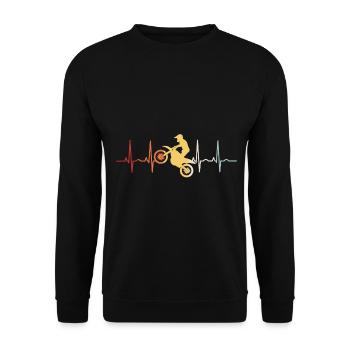 Enduro Motorcross Motocross Retro Stunt Motorrad - Sweat-shirt Unisexe - noir - Devant - Alina (178cm) & Michal (187cm)