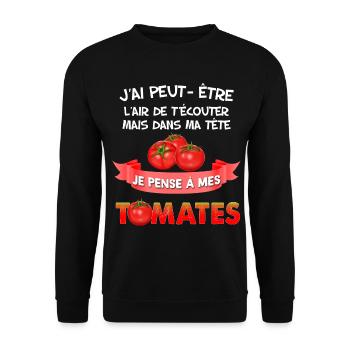 Jardin tomate humour jardinage fruits légumes - Sweat-shirt Unisexe - noir - Devant - Alina (178cm) & Michal (187cm)