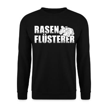 Rasenflüsterer Aufsitzmäher Rasentraktor Rasen - Unisex Pullover - Schwarz - Vorne - Alina (178cm) & Michal (187cm)