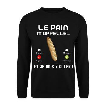 Boulanger humour pain métier boulangerie - Sweat-shirt Unisexe - noir - Devant - Alina (178cm) & Michal (187cm)