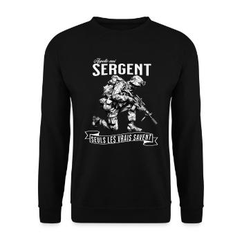 Appelle-moi Sergent...seuls - Sweat-shirt Unisexe - noir - Devant - Alina (178cm) & Michal (187cm)