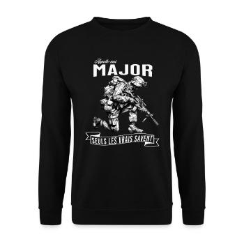 Appelle-moi Major..seul - Sweat-shirt Unisexe - noir - Devant - Alina (178cm) & Michal (187cm)