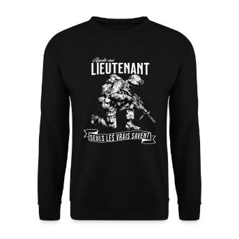 Appelle-moi Lieutenant..seul - Sweat-shirt Unisexe - noir - Devant - Alina (178cm) & Michal (187cm)