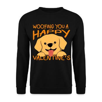 14. Februar Valentinstag-Geschenk Hunde-Besitzer - Unisex Pullover - Schwarz - Vorne - Alina (178cm) & Michal (187cm)