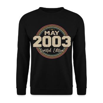 Mai 2003 Vintage Nées En Mai 2003 Anniversaire - Sweat-shirt Unisexe - noir - Devant - Alina (178cm) & Michal (187cm)