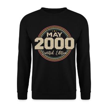 May 2000 Vintage Born In May 2000 Anniversary - Unisex Sweatshirt - black - Front - Alina (178cm) & Michal (187cm)