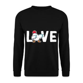 LOVE Chicken Dab dabbing Chicken Funny Chickens - Sweat-shirt Unisexe - noir - Devant - Alina (178cm) & Michal (187cm)