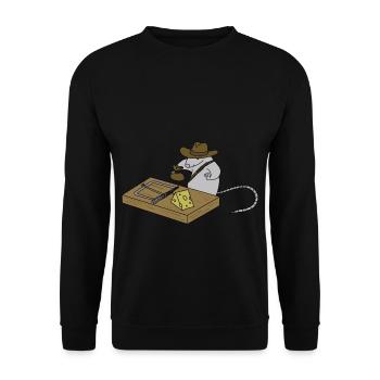 Indiana Maus - lustiges Abenteuer Comic Design - Unisex Pullover - Schwarz - Vorne - Alina (178cm) & Michal (187cm)