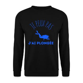 JE PEUX PAS JAI PLONGÉE idée cadeau et tshirt - Sweat-shirt Unisexe - noir - Devant - Alina (178cm) & Michal (187cm)