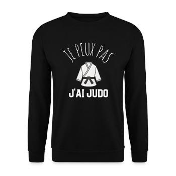 JE PEUX PAS JAI JUDO idée cadeau et tshirt - Sweat-shirt Unisexe - noir - Devant - Alina (178cm) & Michal (187cm)