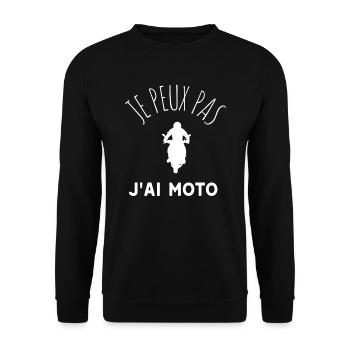 JE PEUX PAS JAI MOTO idée cadeau et tshirt - Sweat-shirt Unisexe - noir - Devant - Alina (178cm) & Michal (187cm)