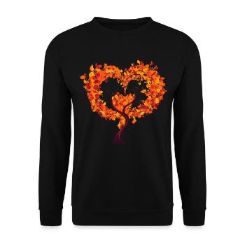 autumn heart foliage tree heart - Unisex Sweatshirt - black - Front - Alina (178cm) & Michal (187cm)
