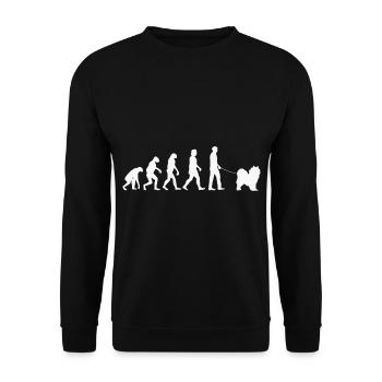 Samoyed evolution Samoyed sled dog - Unisex Sweatshirt - black - Front - Alina (178cm) & Michal (187cm)