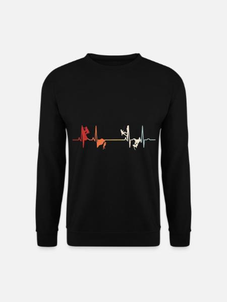 Mountaineering Retro Bouldering Mountain Climbing EKG Pulse - Unisex Sweatshirt - black