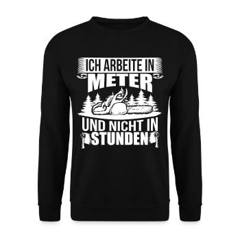 WOODEN SAW CHAINSAW GIFT FOREST FÖRSTER PROFESSION - Unisex Sweatshirt - black - Front - Alina (178cm) & Michal (187cm)