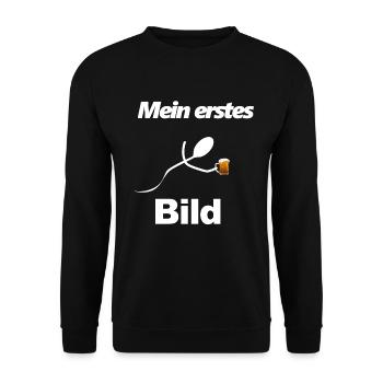 Ma première image de sperme avec une bière - Sweat-shirt Unisexe - noir - Devant - Alina (178cm) & Michal (187cm)