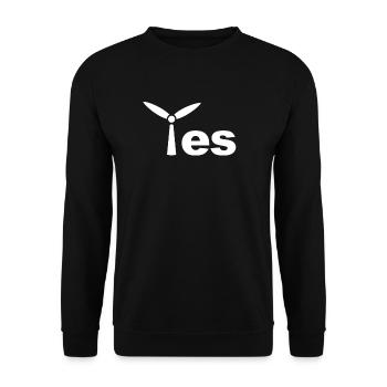 Yes to wind energy wind turbine - Unisex Sweatshirt - black - Front - Alina (178cm) & Michal (187cm)
