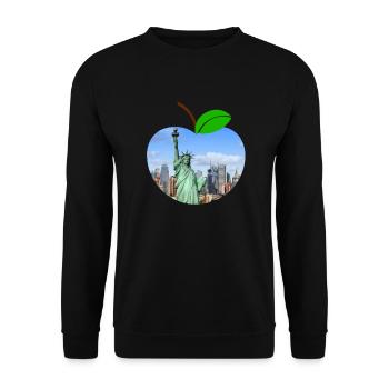 Pomme New York Statue de la Liberté - Sweat-shirt Unisexe - noir - Devant - Alina (178cm) & Michal (187cm)
