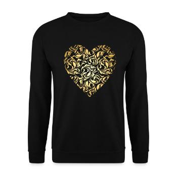 Golden heart pattern - Unisex Sweatshirt - black - Front - Alina (178cm) & Michal (187cm)