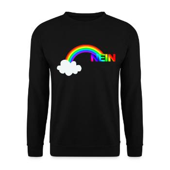 Image drôle d'arc-en-ciel non - Sweat-shirt Unisexe - noir - Devant - Alina (178cm) & Michal (187cm)