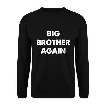 BIG BROTHER AGAIN Geschwister Liebe Familie - Unisex Pullover - Schwarz - Vorne - Alina (178cm) & Michal (187cm)