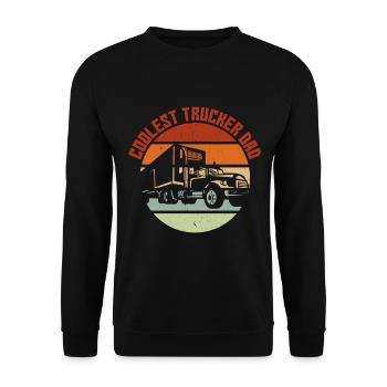 Camion chauffeur Coolster Trucker Papa - Sweat-shirt Unisexe - noir - Devant - Alina (178cm) & Michal (187cm)
