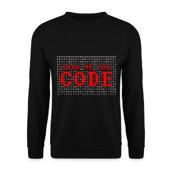 Computer Code Spruch - Unisex Pullover - Schwarz - Vorne - Alina (178cm) & Michal (187cm)