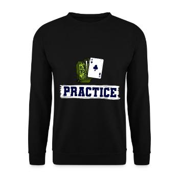 Kunst Der Cardistry-Spielkarten - Unisex Pullover - Schwarz - Vorne - Alina (178cm) & Michal (187cm)