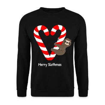 Sloth Faulenzer Süßes Faultier Geschenk - Unisex Pullover - Schwarz - Vorne - Alina (178cm) & Michal (187cm)