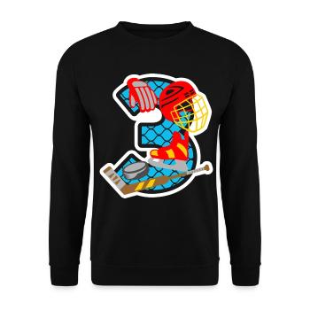 Eishockey 3. Geburtstagsparty Nummer 3 - 3 Jahre - Unisex Pullover - Schwarz - Vorne - Alina (178cm) & Michal (187cm)